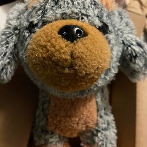 Adorable Gray and Brown Plush Dog Toy